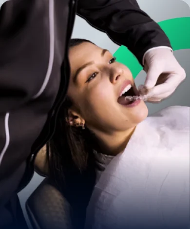 Patient having a dental check-up